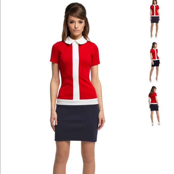 Vintage Dresses & Skirts - Preppy Peter Pan Collar Dress